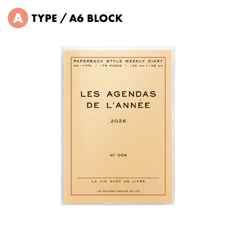 Hightide 2026 Les Agendas De L'année A6 Block Weekly Planner
