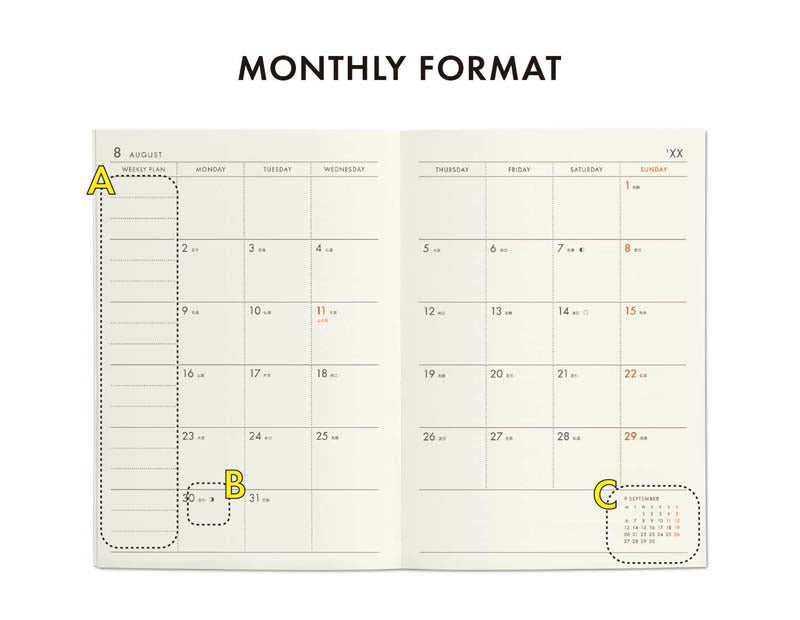 Hightide 2026 Les Agendas De L'année A6 Block Weekly Planner