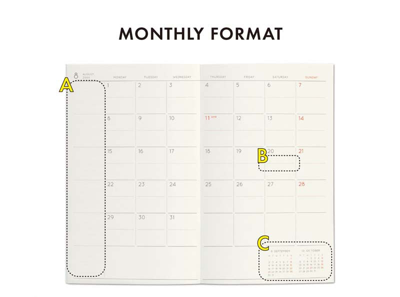 Hightide 2026 Pop-Colour B6 Monthly Planner