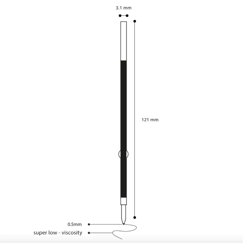 Livework LIFE & PIECES Classic Ballpoint Refill 0.5mm Black - REFILL