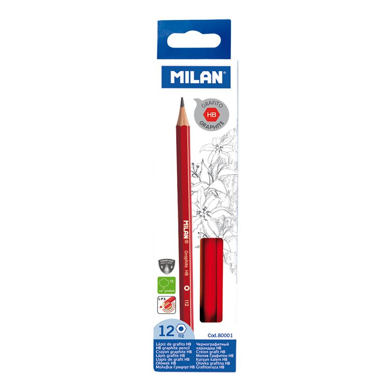 Milan HB Graphite Pencils [Pack of 12 pencils]