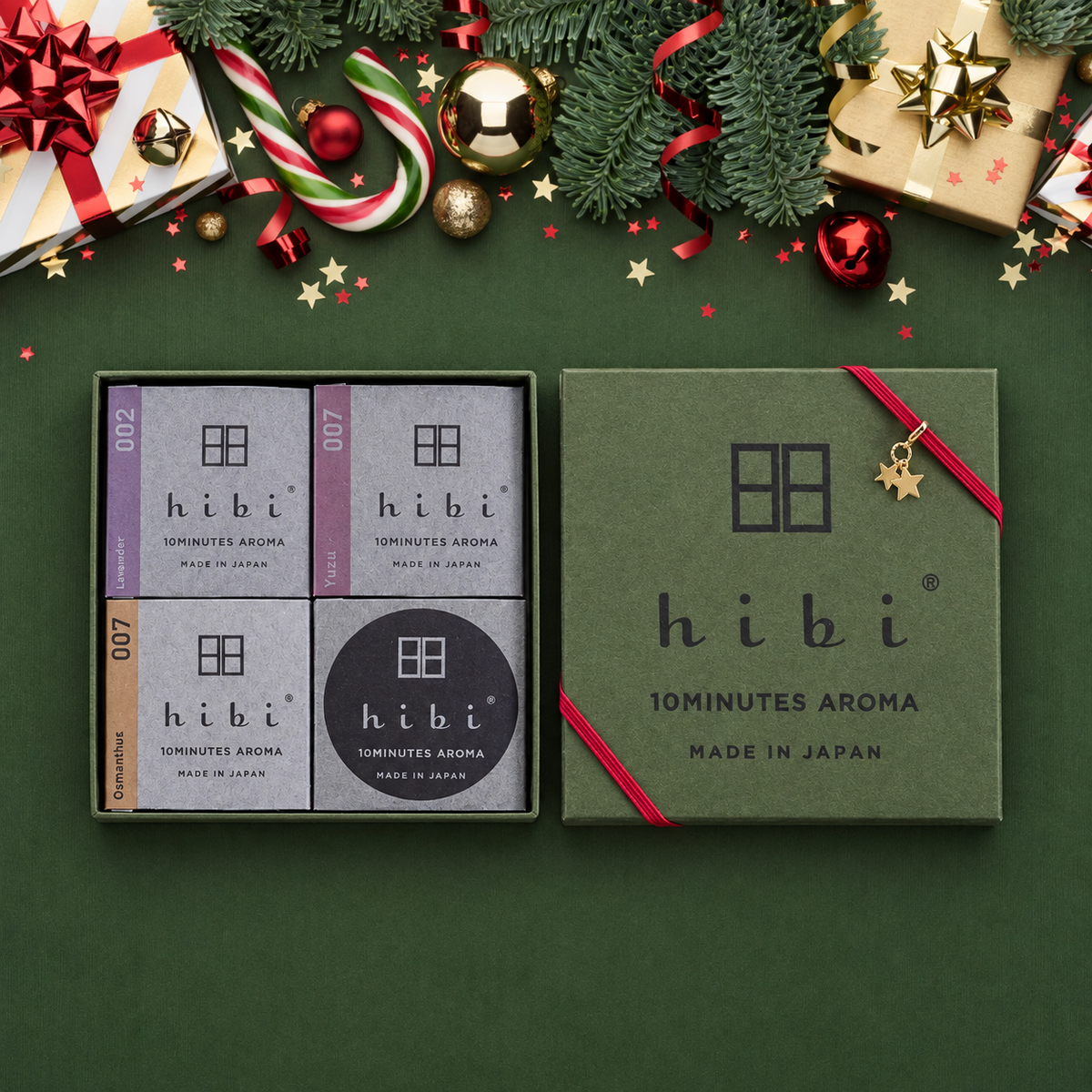 Hibi 10 Minutes Aroma Christmas Gift Box - 3 Boxes and Charm