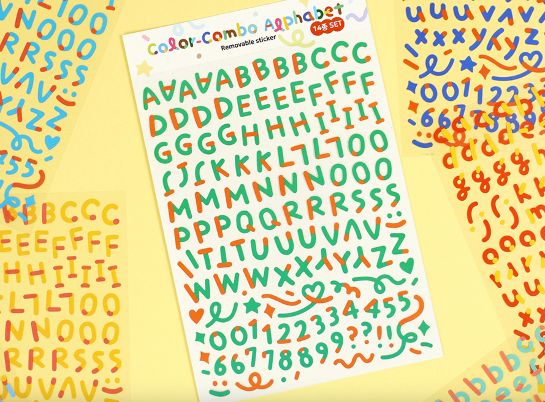 Paperian Colour Combo Alphabets & Numbers Stickers