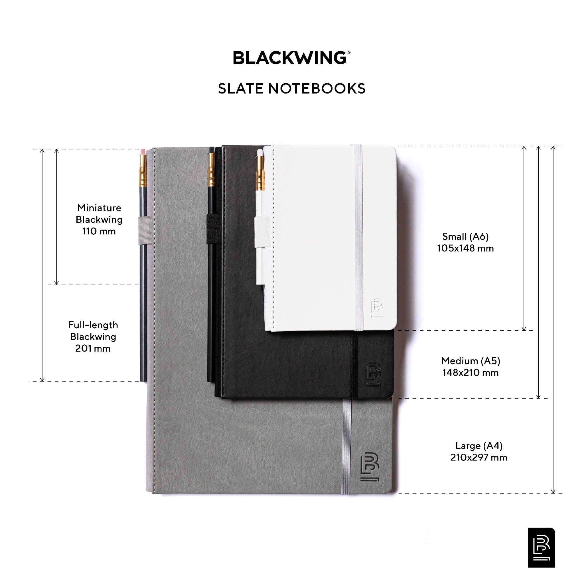 Blackwing Slate A4 Notebook + Pencil - Grey