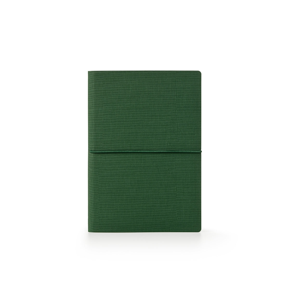 Forest Green - Ciak CANVAS lined paper notebook 15x21cm in green with textured cover and elastic closure.