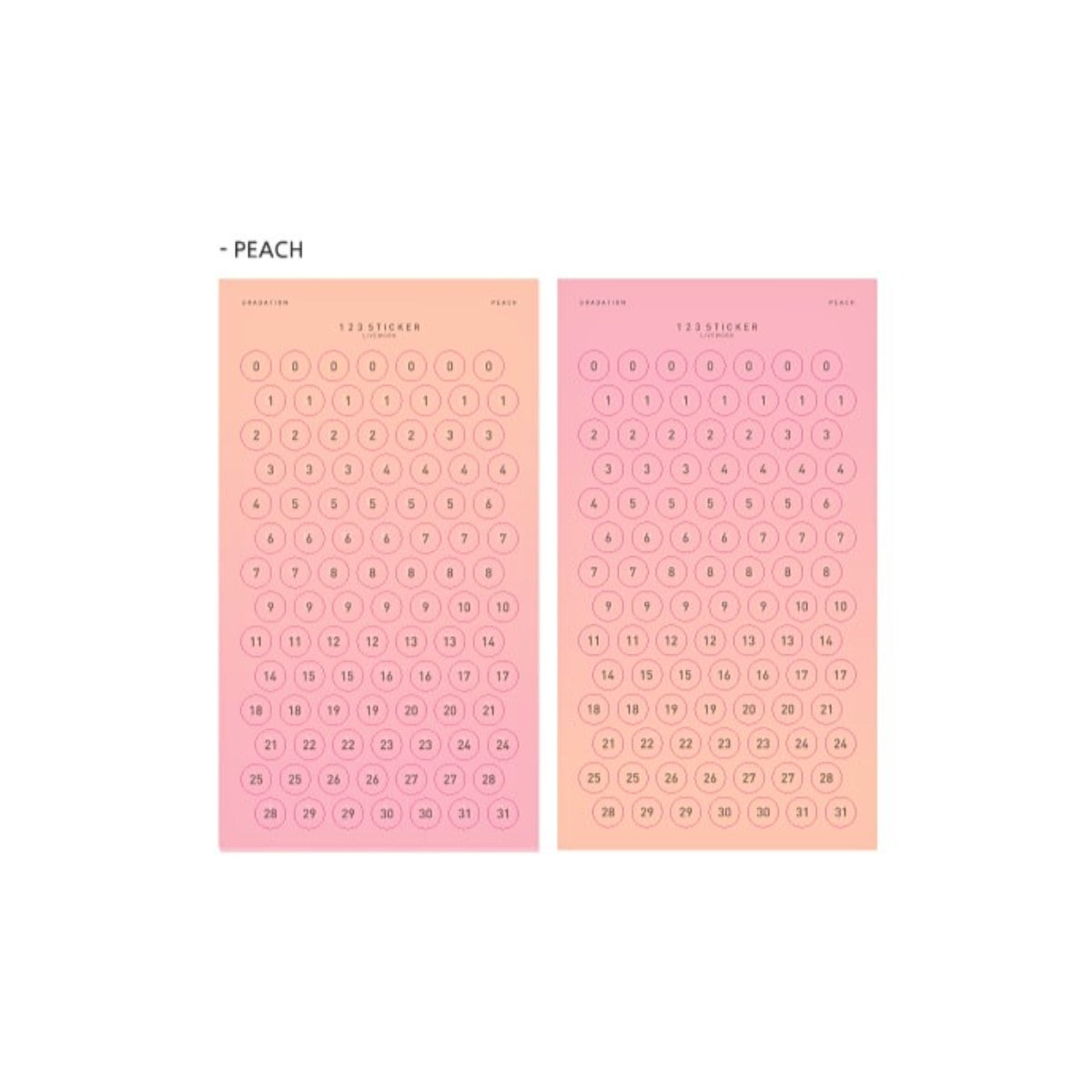 Livework 123 Number Sticker Set – 2 Sheets