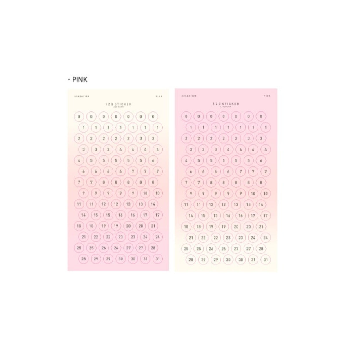 Livework 123 Number Sticker Set – 2 Sheets