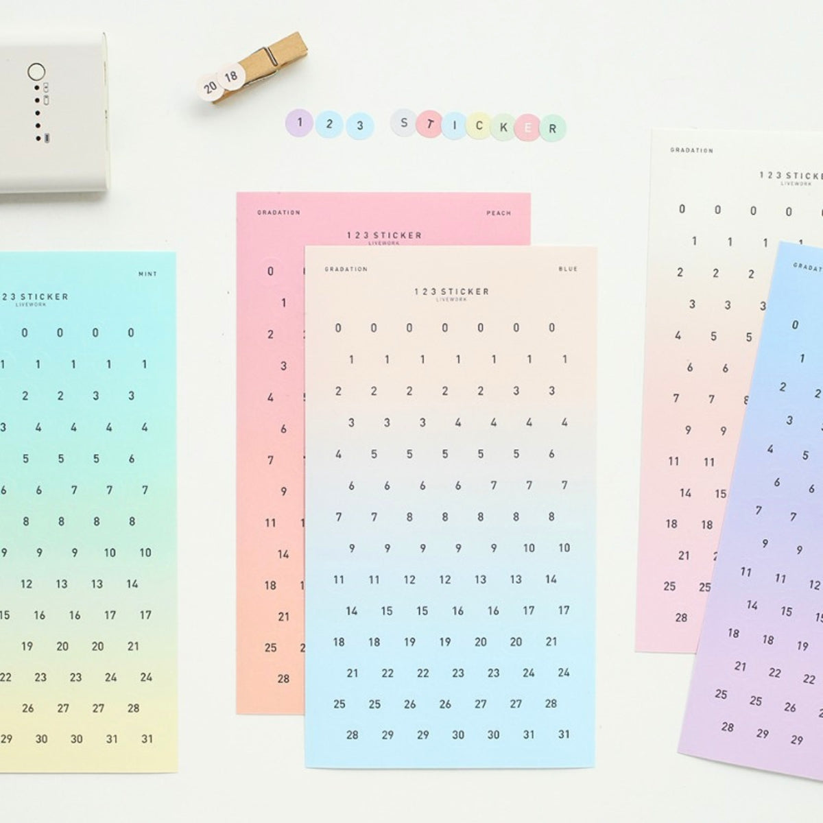 Livework 123 Number Sticker Set – 2 Sheets