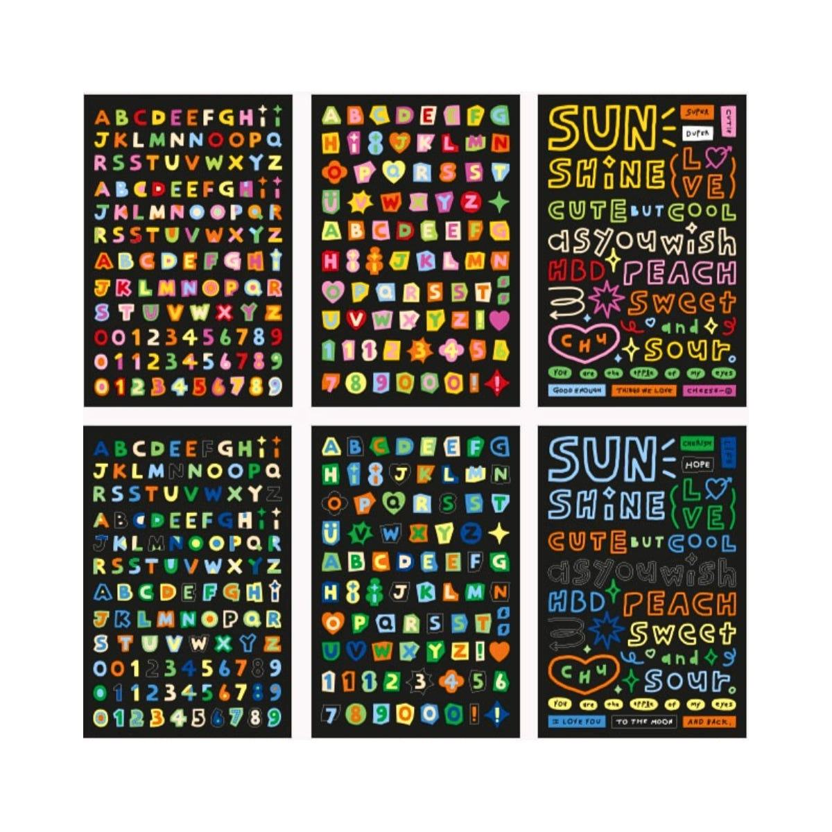 Livework Little Things Cutting Colour Typo Removable Sticker Pack – 8 Sheets