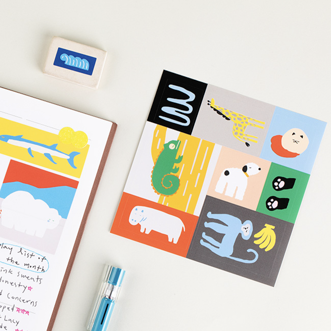 Livework Little Things Square Paper Stickers – Little Animals