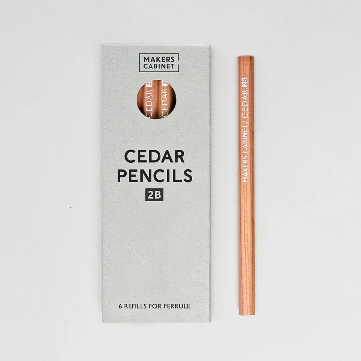 Makers Cabinet Ferrule Cedar Pencils – HB & 2B (Set of 6)
