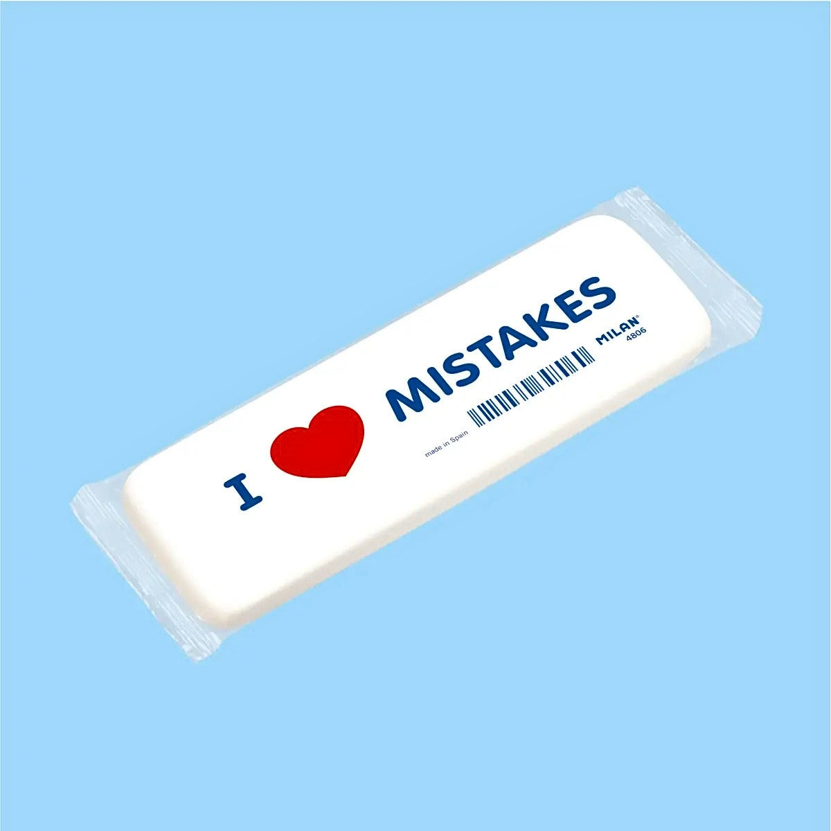 Milan 4806 I ❤️ Mistakes Extra-Large Eraser Set (Pack of 6)
