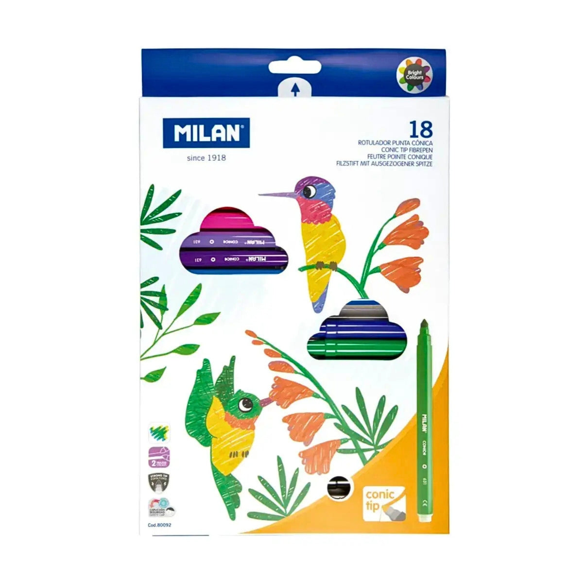 Milan Conical Tip Fibrepens Set – (Box Of 18)