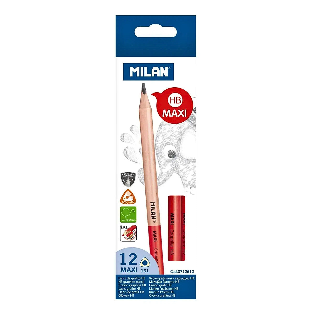 Milan Triangular MAXI HB Graphite Pencil (Set Of 12)