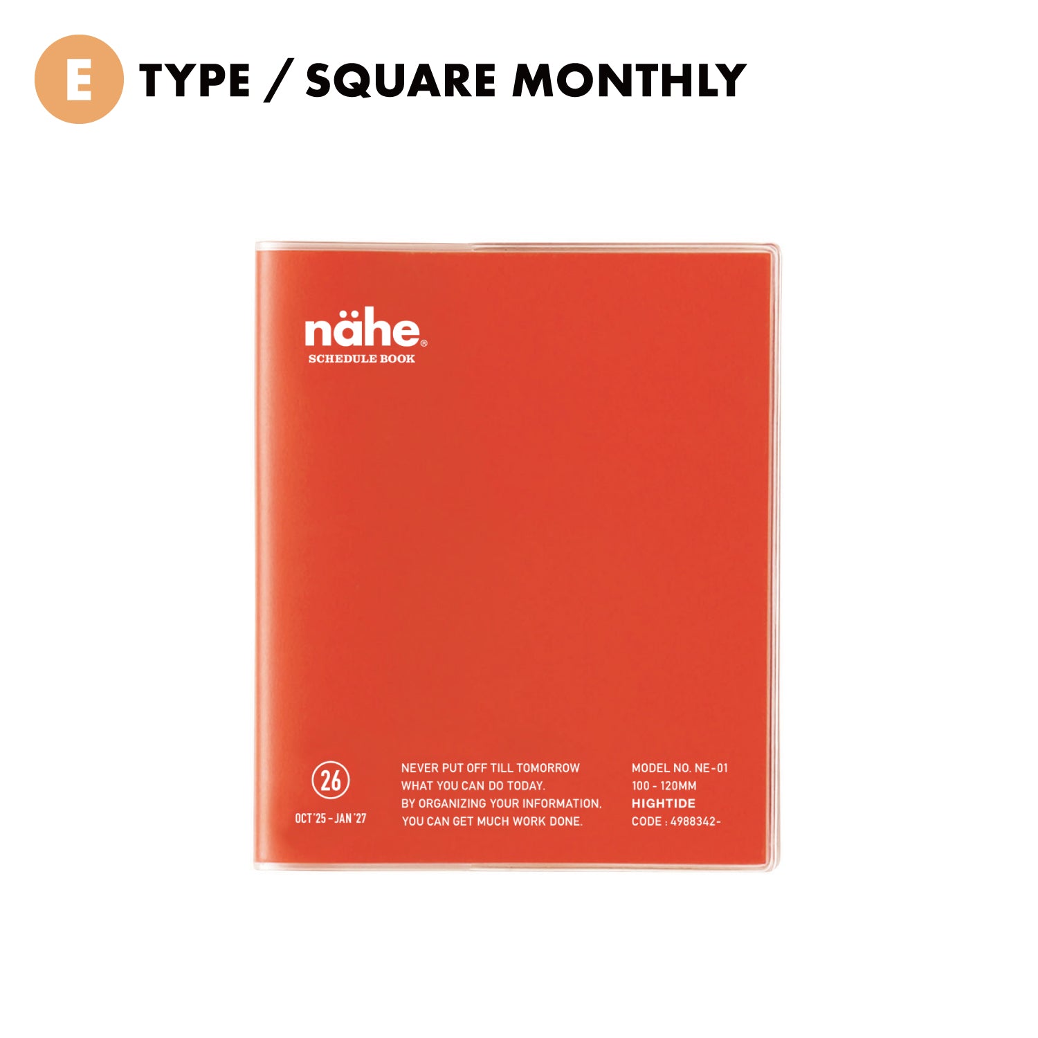 Hightide 2026 Nähe Square Monthly Planner