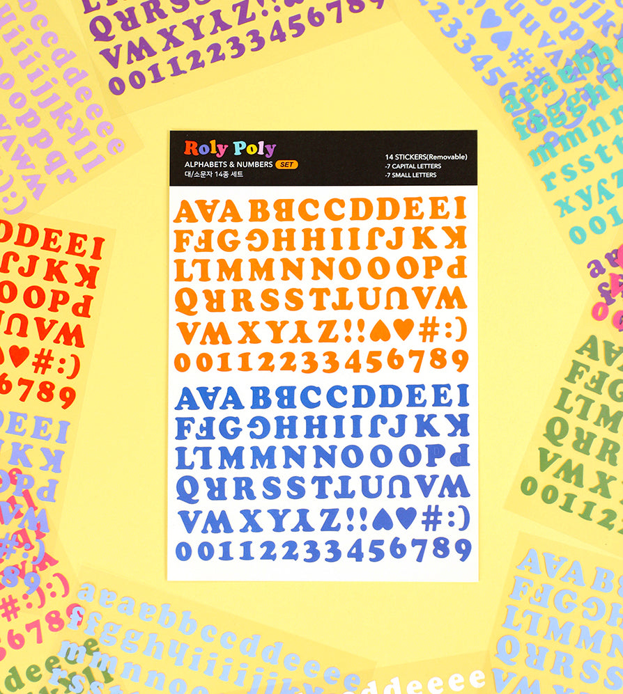 Paperian Roly Poly Alphabets & Numbers Sticker Set