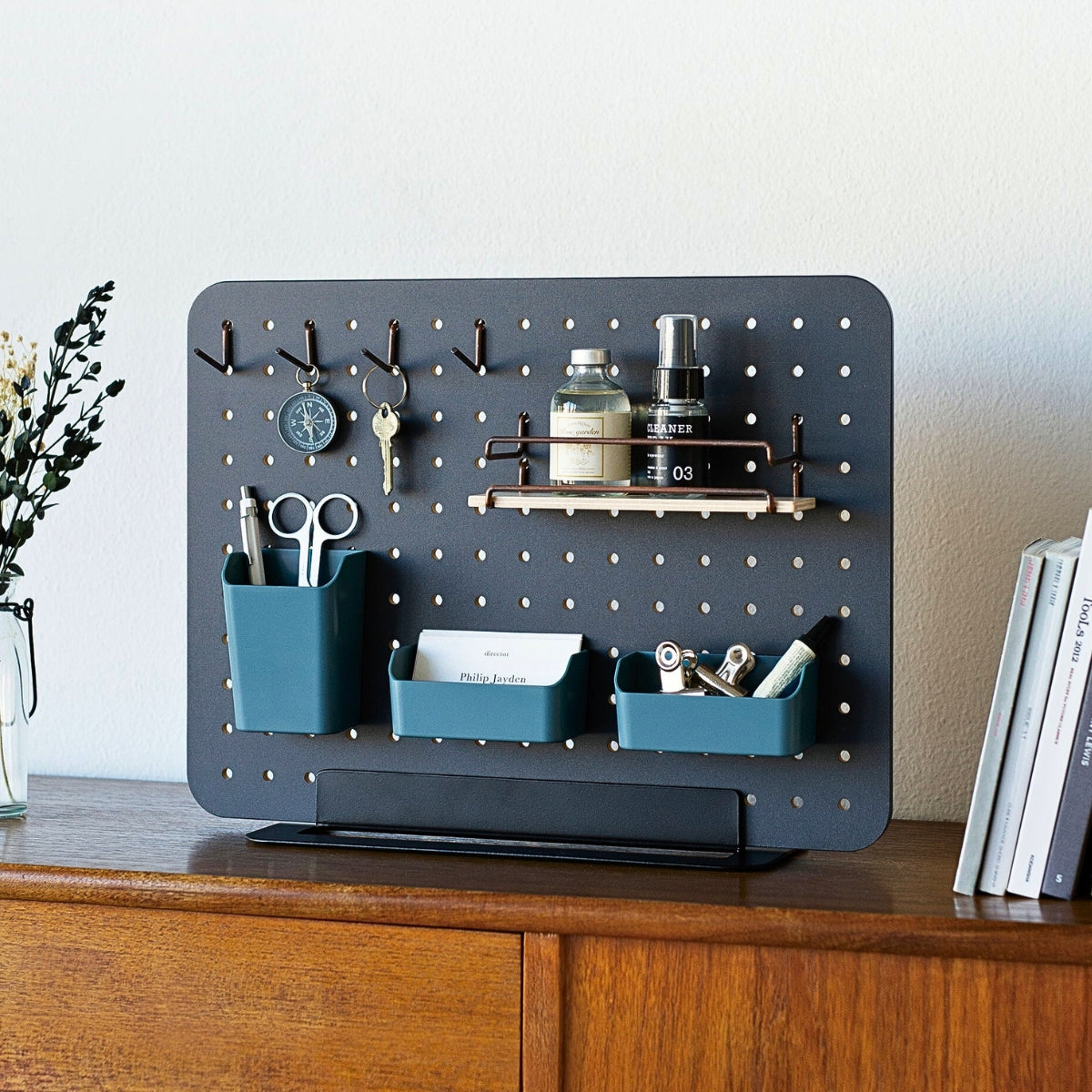 KING JIM PEGGY Pegboard Accessories Stand - Black