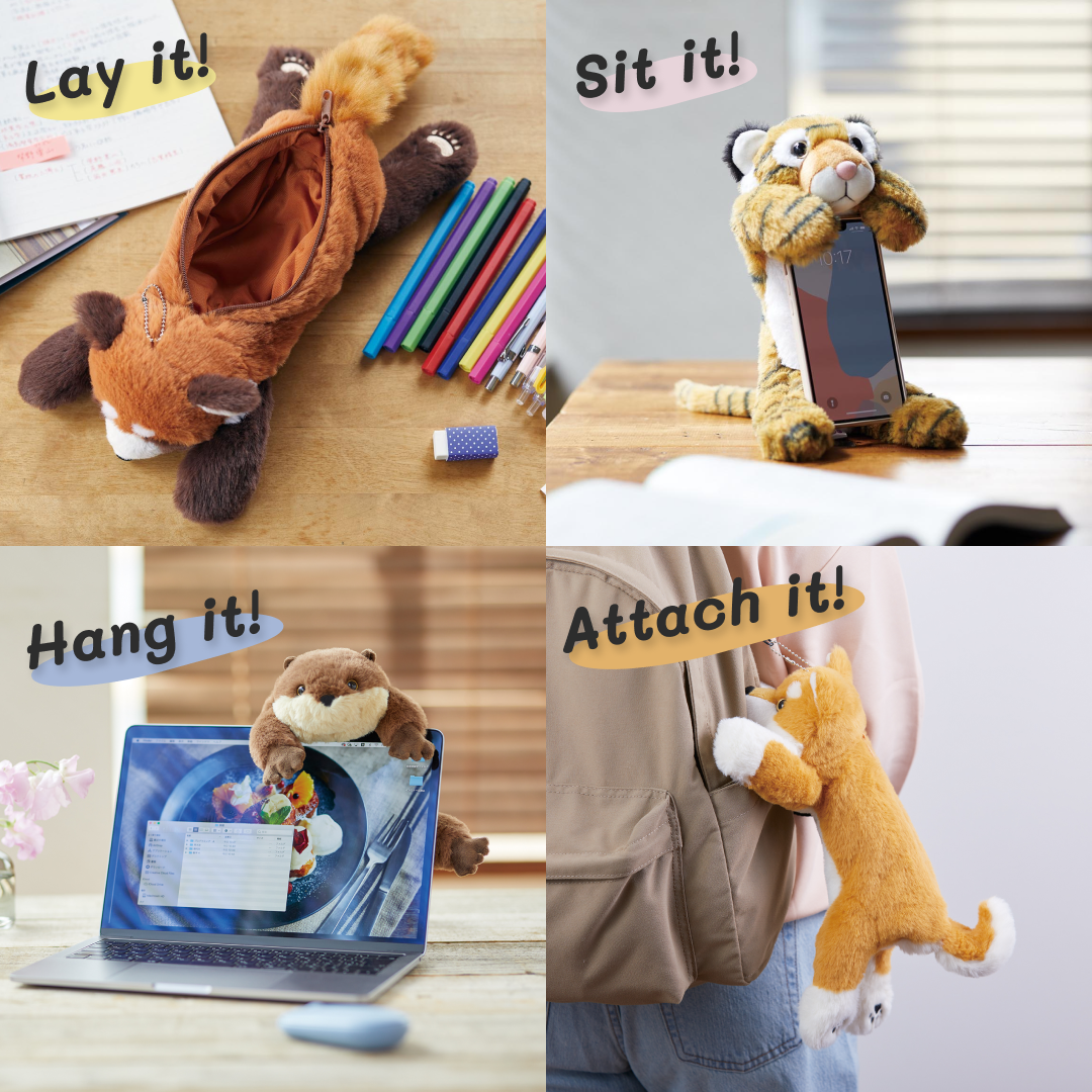 KING JIM Pouzoo Playful Animal Design Pen Pouch