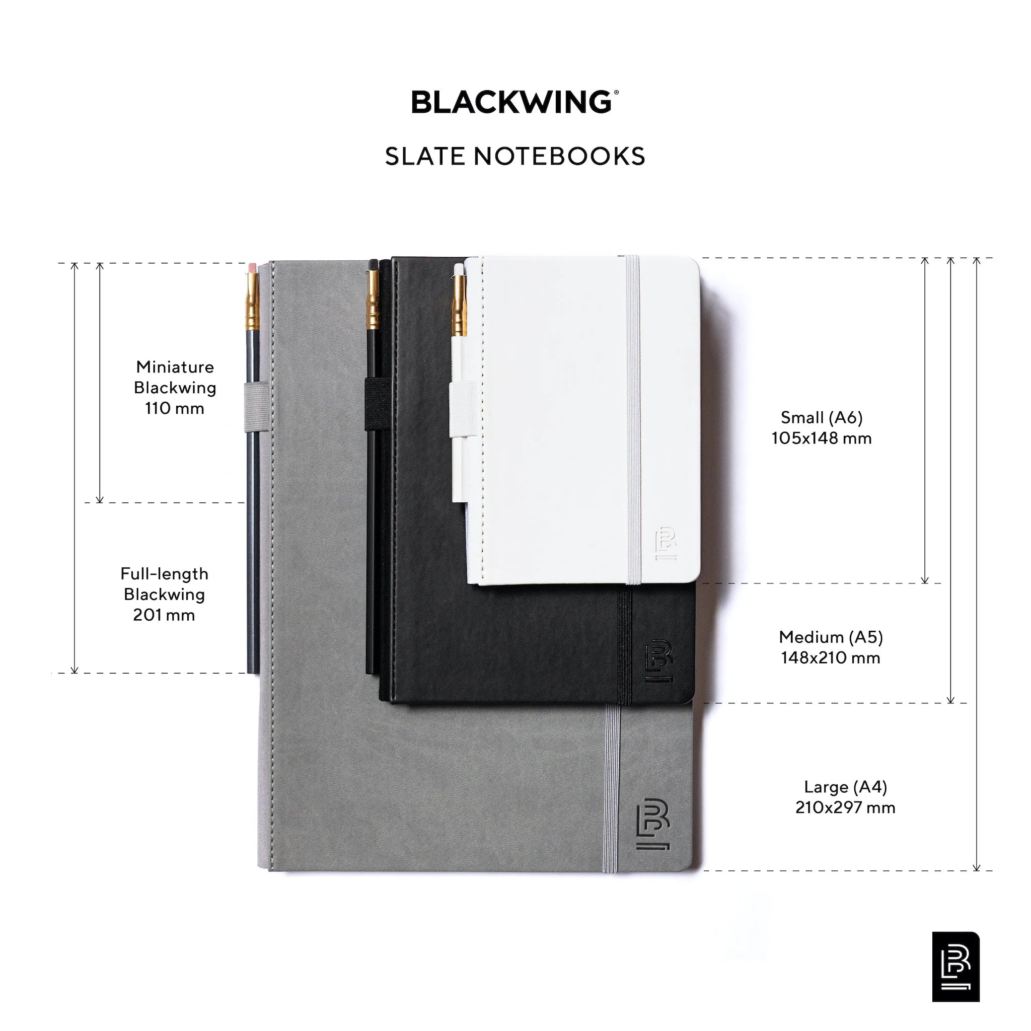 Blackwing Slate A5 Notebook + Pencil - Black