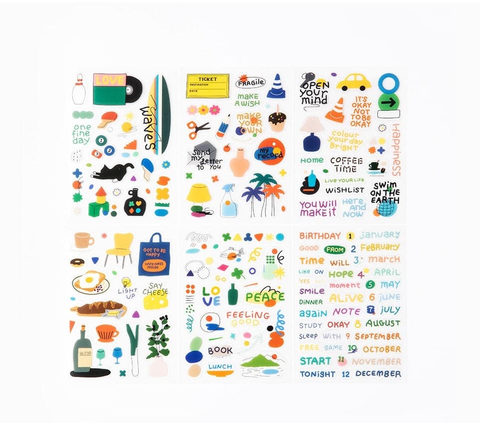 Livework Life & Pieces Sticker Collection, Clear Sheet