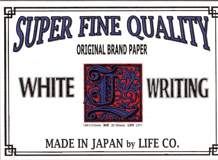 Life 'L brand' label Writing Paper -- A5 -- Lined