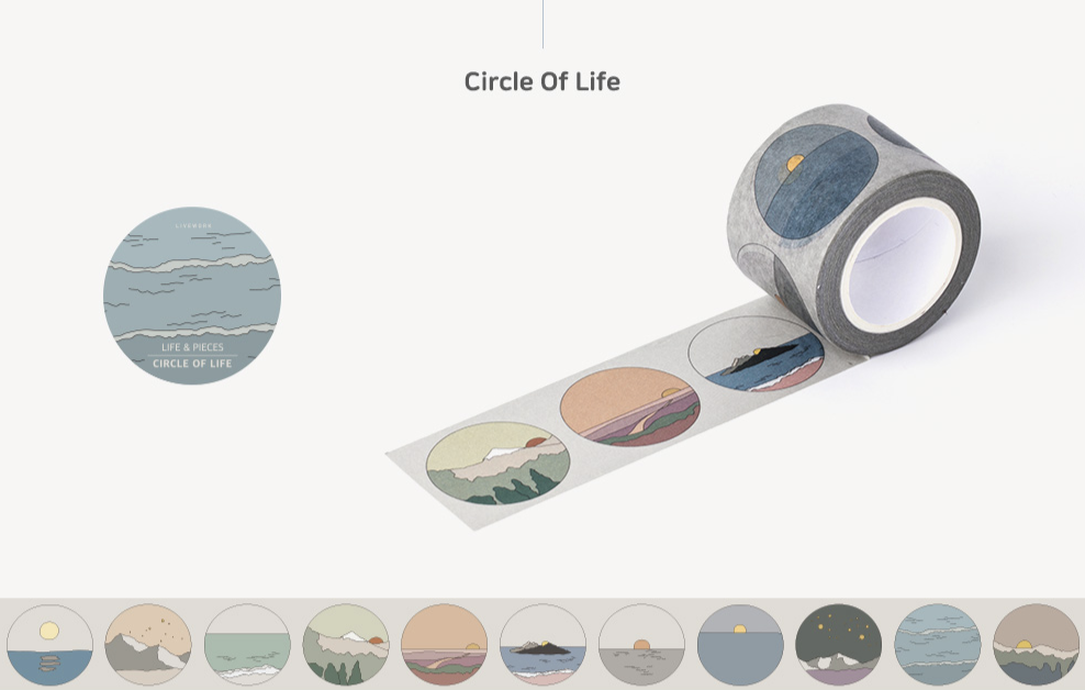 Livework Life & Pieces Paper Tape - 30mm - Circle of Life