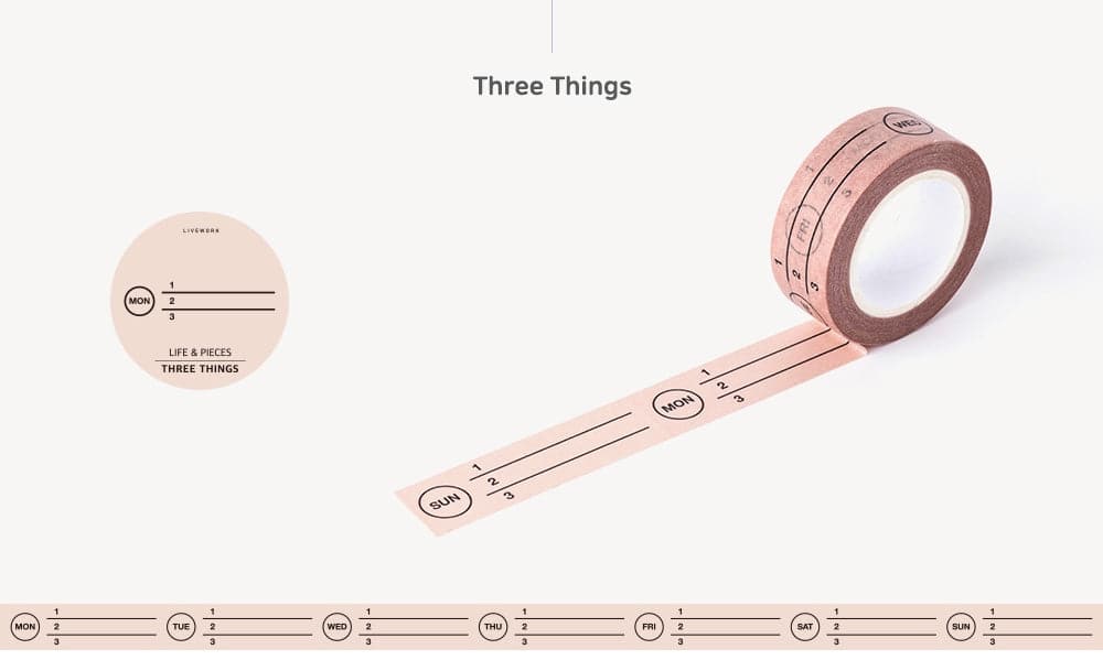 Livework Life & Pieces Masking Tape - Three Things