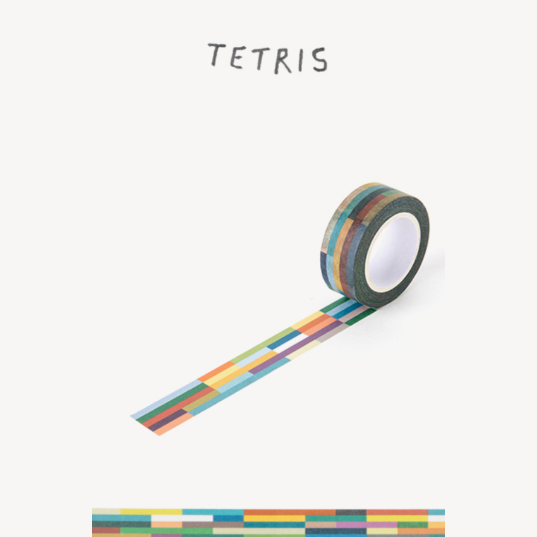 Livework Life & Pieces Paper Tape - 15mm - Tetris