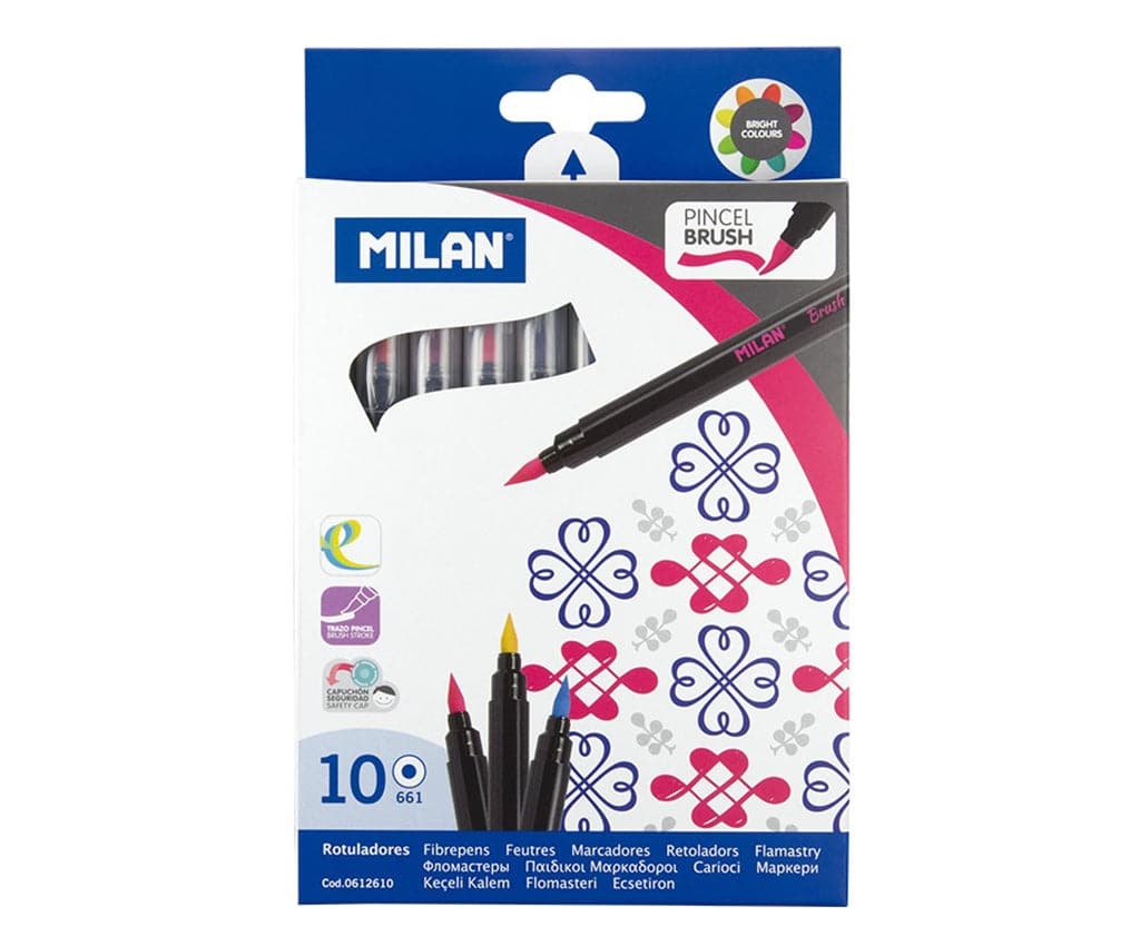 Milan Fibre Brush Pens (10 pk)