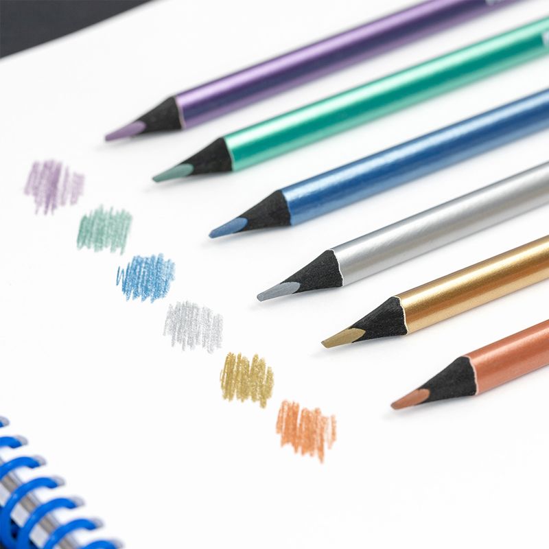 Milan Metallic Coloured Pencils [6 Pencils]