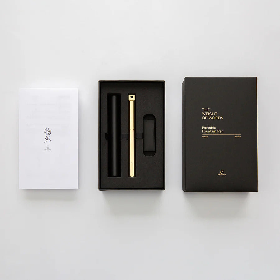 Ystudio Classic Revolve - Portable Fountain Pen (Brass)