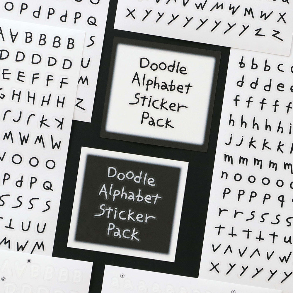 Iconic Doodle Alphabet Sticker Pack (6 Sheets)