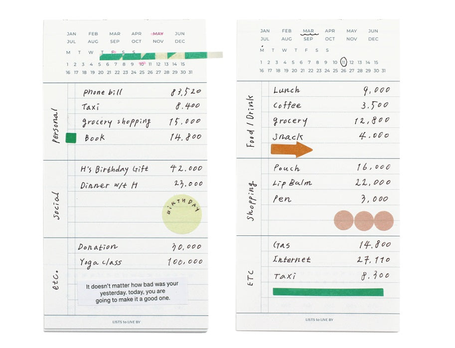 Paperian Lists To Live By Daily Handy Planner