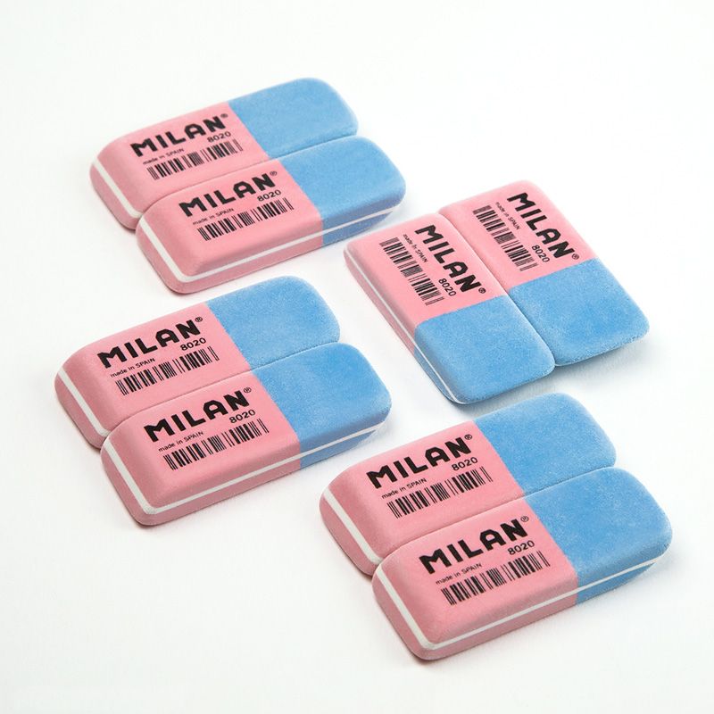 Milan Double-use Bevelled Erasers 8020 [Box of 20]