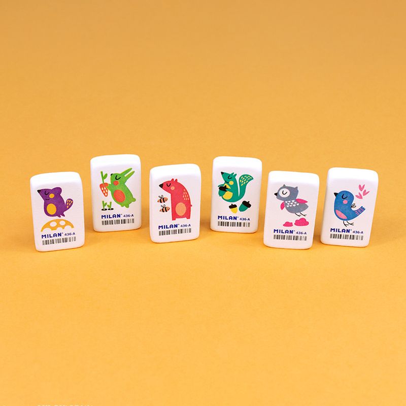MILAN Erasers 436A - Box of 36 Animal Erasers