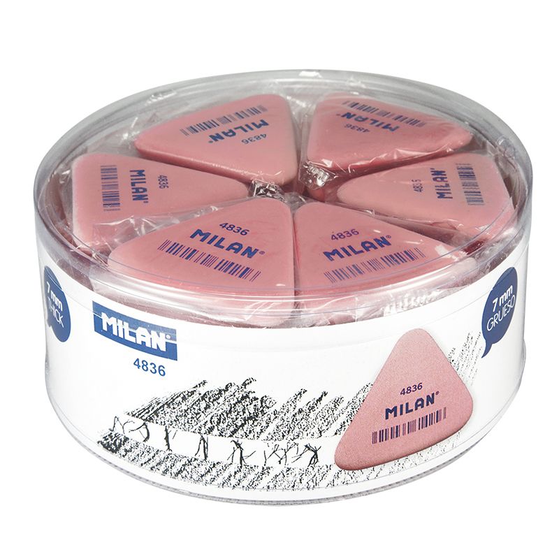 Milan 4836 Triangular Eraser [Can of 36 Erasers]