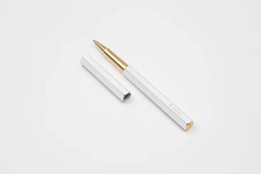 ystudio Brassing Rollerball Pen – White
