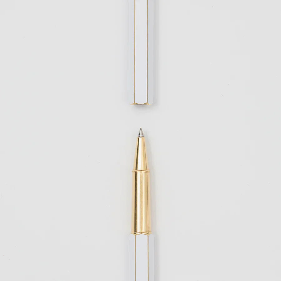 ystudio Brassing Rollerball Pen – White