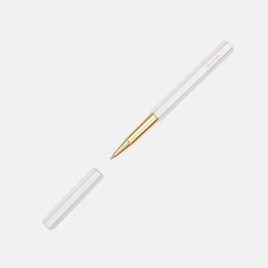 ystudio Brassing Rollerball Pen – White