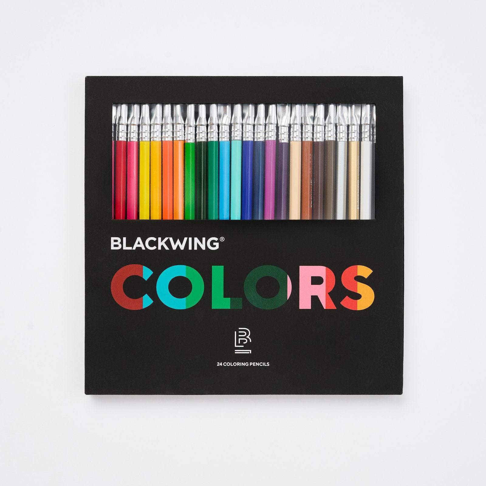 Blackwing Colors Set of 24 colouring pencils in a black presentation box with COLORS lettering on the front.