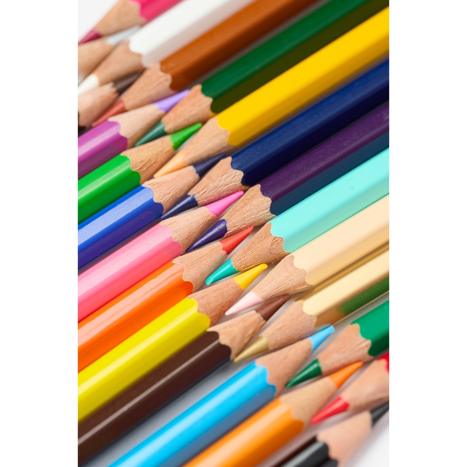 Close-up of sharpened Blackwing Colors pencil tips showing vivid coloured cores.