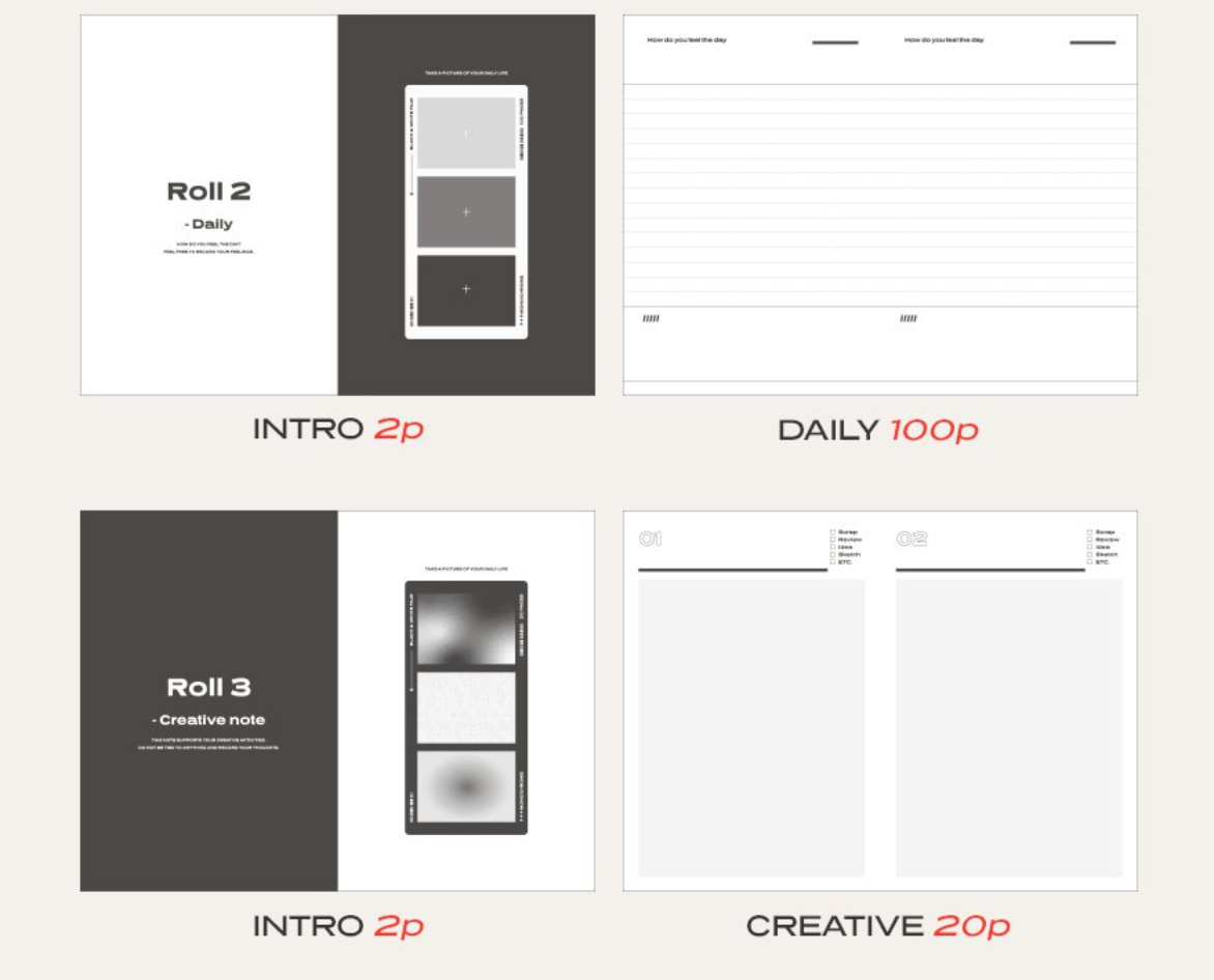 Iconic Monochrome Undated Planner [12 Months]