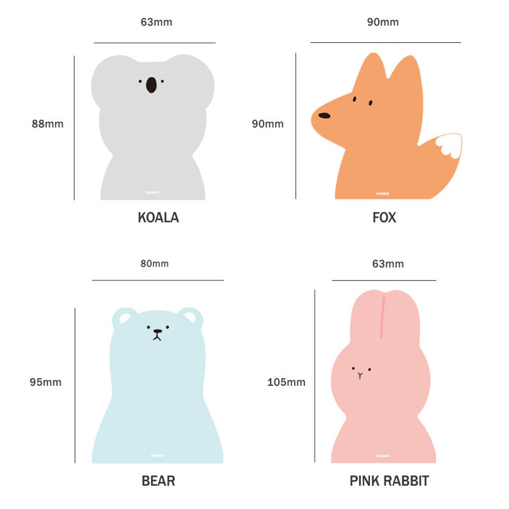 Iconic Animal Shape Sticky Memo Pad