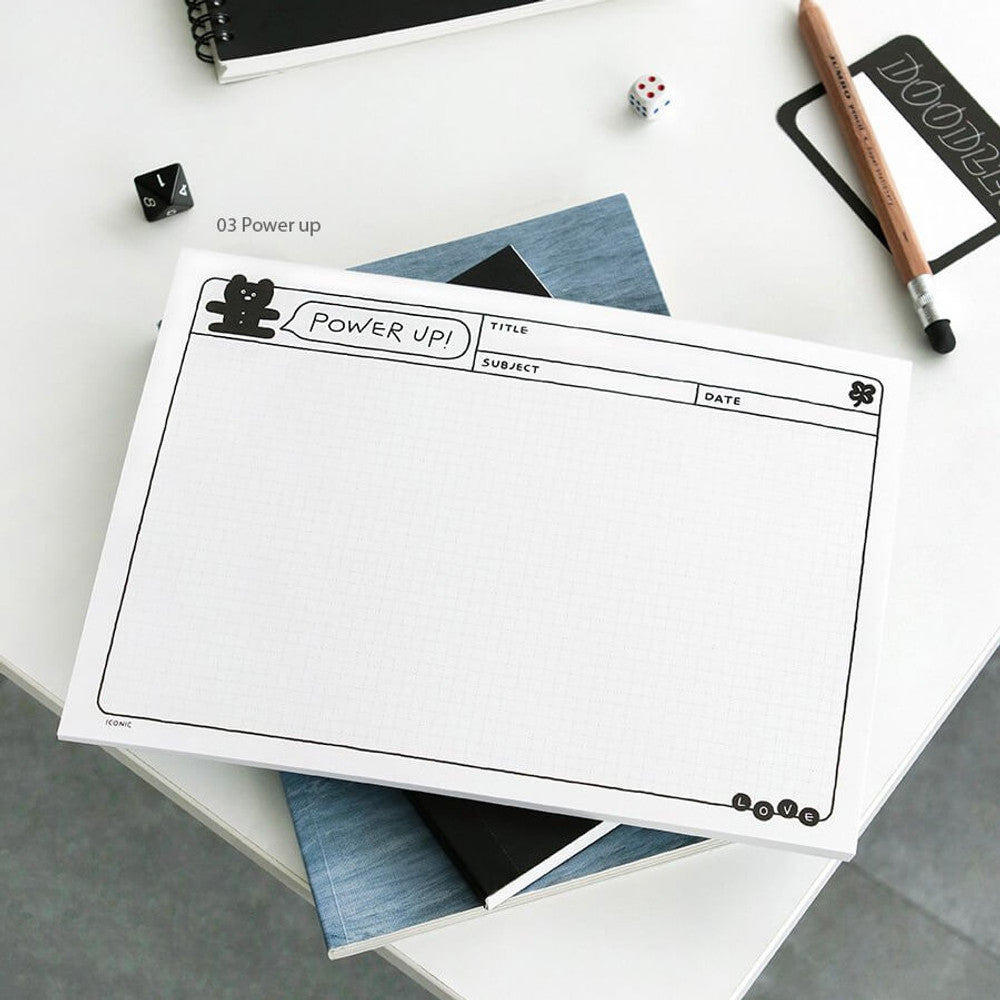 Iconic B5 Doodle Grid Notepad