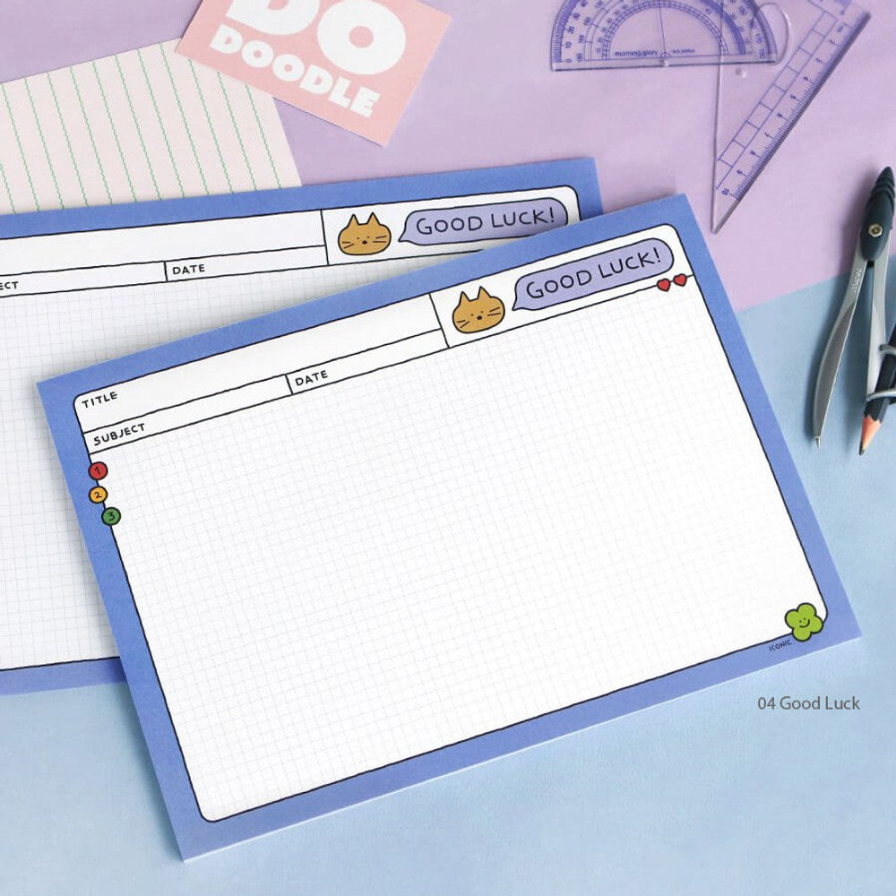 Iconic B5 Doodle Grid Notepad