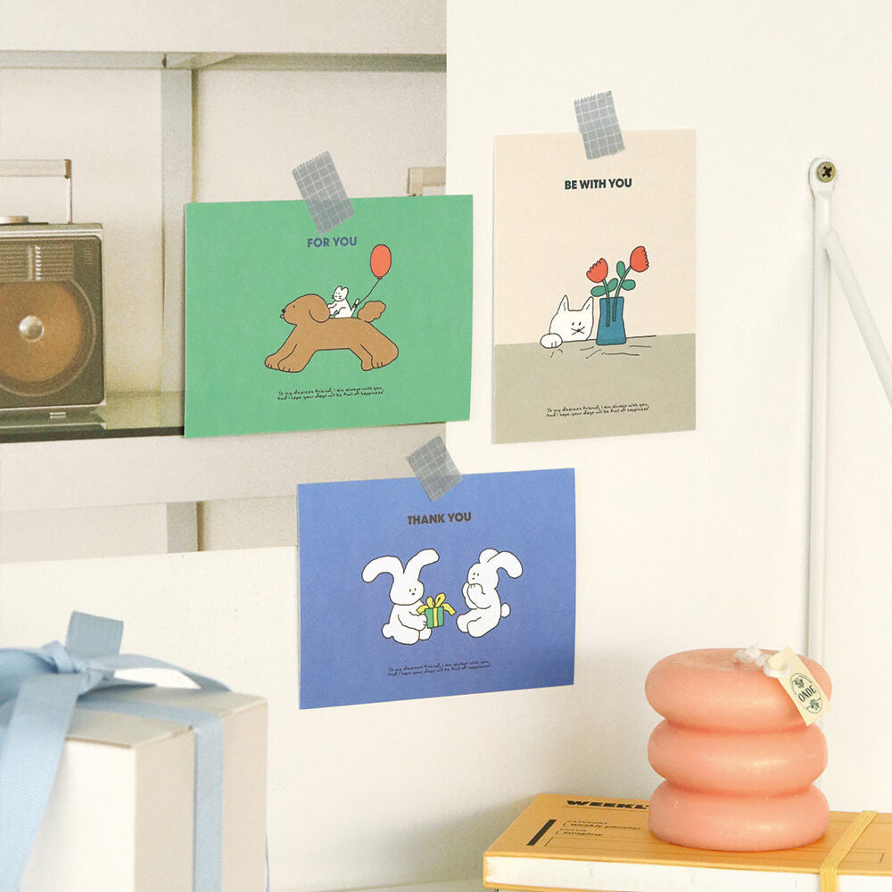Iconic Cuddly Message Card Set – 24 Adorable Blank Cards