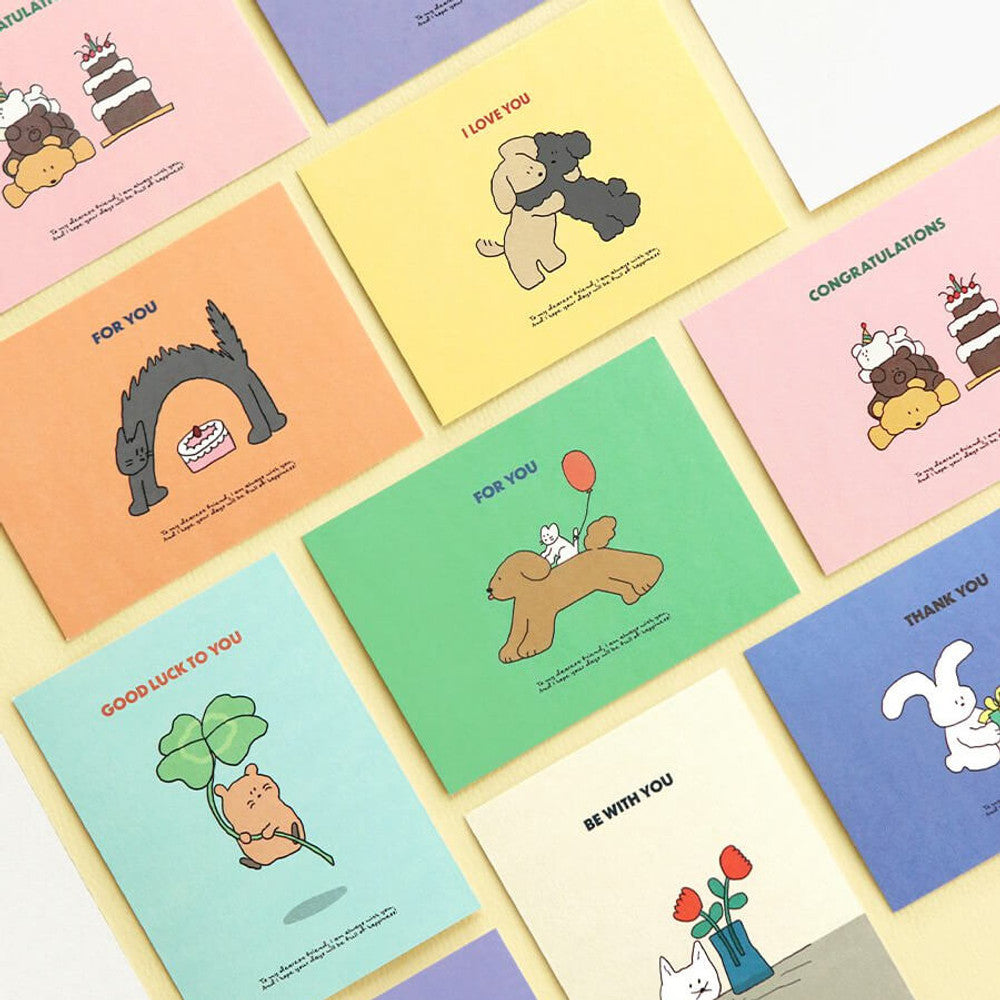 Iconic Cuddly Message Card Set – 24 Adorable Blank Cards