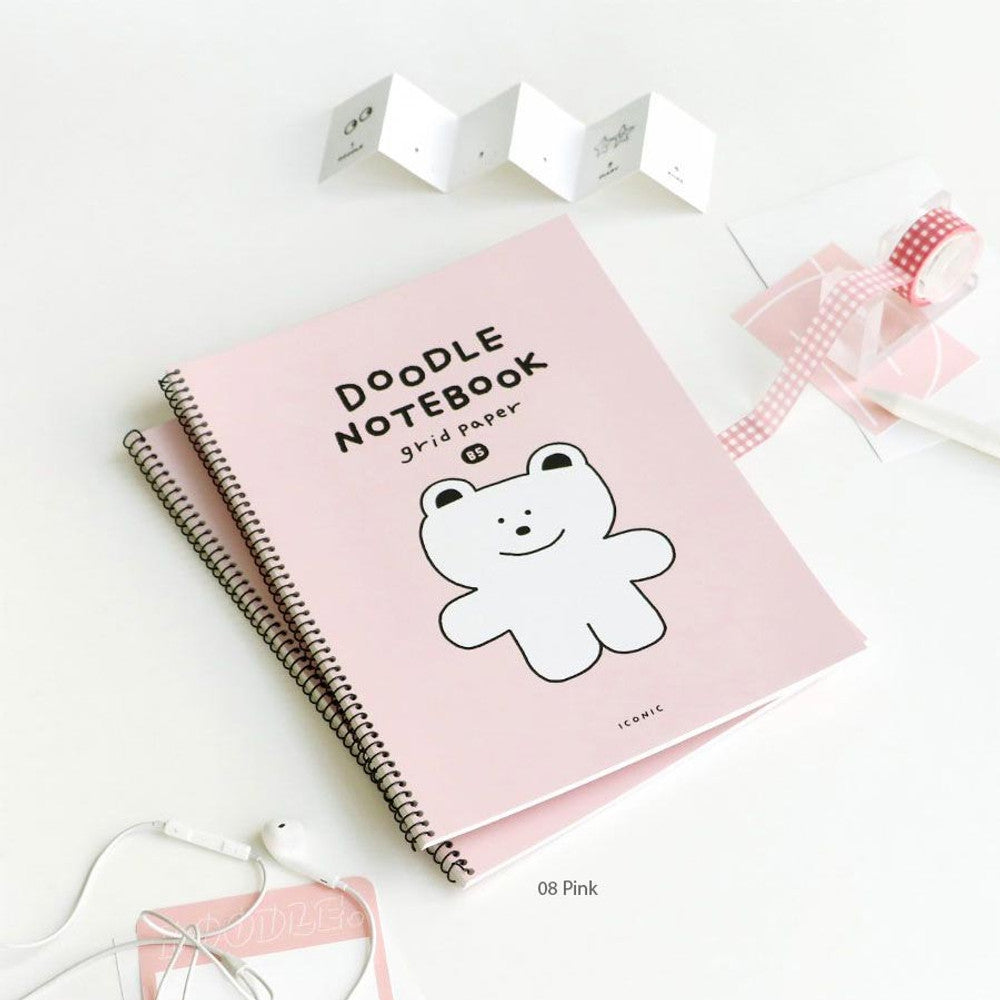Iconic Doodle B5 Spiral Notebook - Grid