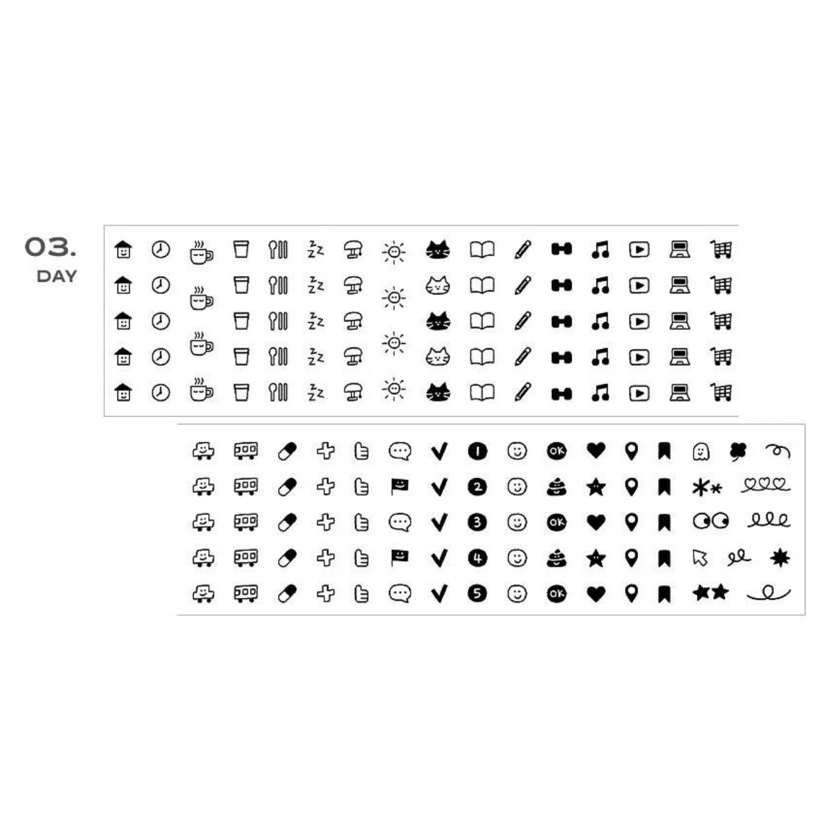 Iconic Doodle Kiss Cut Diary Tape Roll Sticker