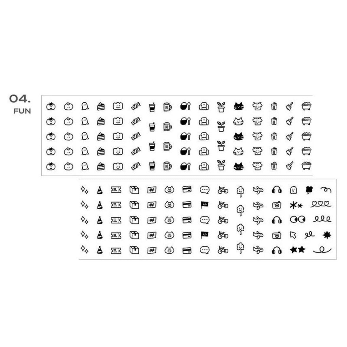 Iconic Doodle Kiss Cut Diary Tape Roll Sticker